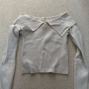 Abercrombie & Fitch Off-Shoulder Sweater in Cream